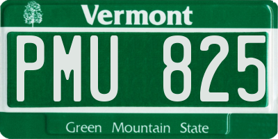 VT license plate PMU825