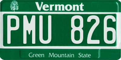 VT license plate PMU826