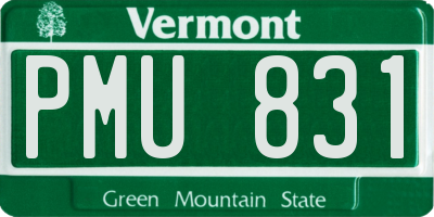 VT license plate PMU831