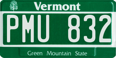 VT license plate PMU832