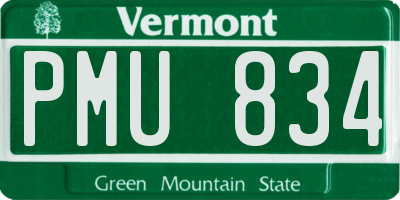 VT license plate PMU834