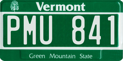 VT license plate PMU841