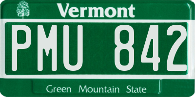 VT license plate PMU842