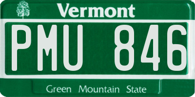 VT license plate PMU846