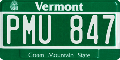 VT license plate PMU847