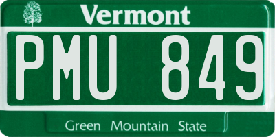 VT license plate PMU849