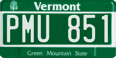 VT license plate PMU851