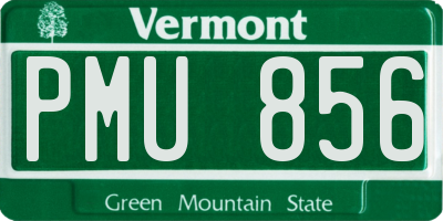VT license plate PMU856