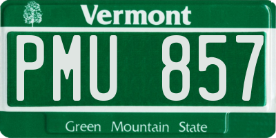 VT license plate PMU857