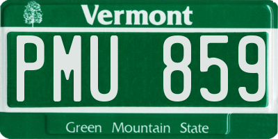 VT license plate PMU859