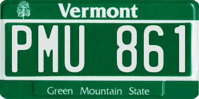 VT license plate PMU861