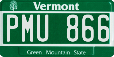 VT license plate PMU866