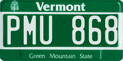 VT license plate PMU868