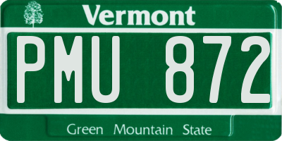 VT license plate PMU872