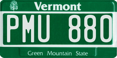 VT license plate PMU880
