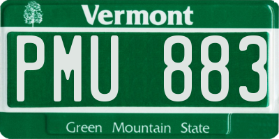 VT license plate PMU883