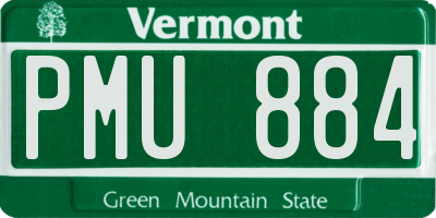 VT license plate PMU884