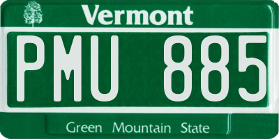 VT license plate PMU885