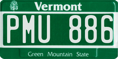 VT license plate PMU886