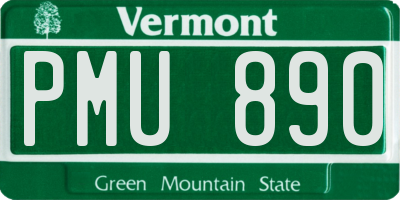 VT license plate PMU890