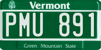 VT license plate PMU891