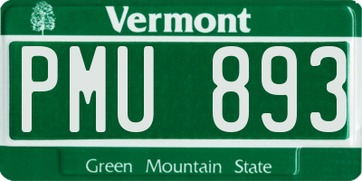 VT license plate PMU893