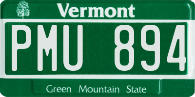 VT license plate PMU894