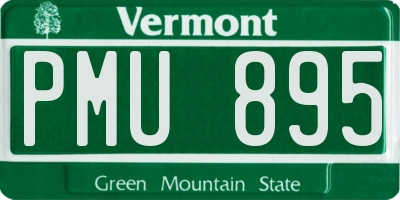 VT license plate PMU895