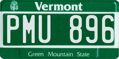VT license plate PMU896