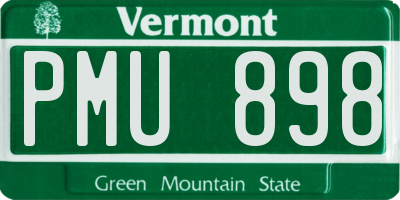 VT license plate PMU898