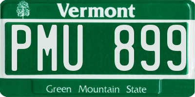 VT license plate PMU899