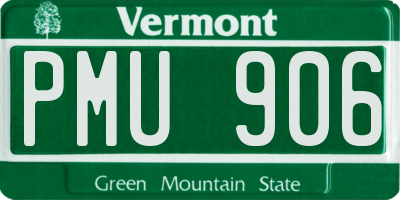 VT license plate PMU906