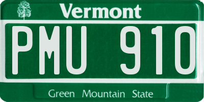 VT license plate PMU910