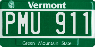 VT license plate PMU911