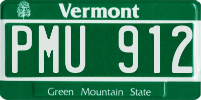 VT license plate PMU912