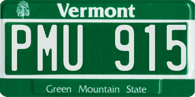 VT license plate PMU915