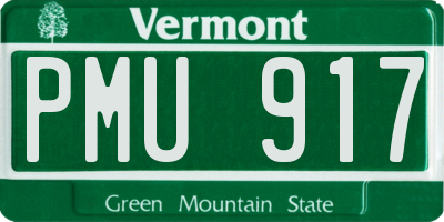 VT license plate PMU917