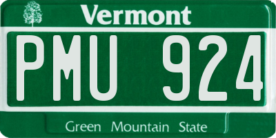 VT license plate PMU924