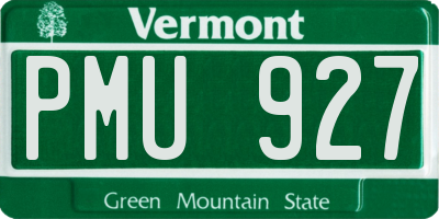 VT license plate PMU927