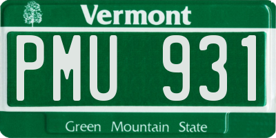 VT license plate PMU931