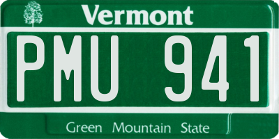 VT license plate PMU941