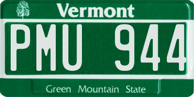 VT license plate PMU944