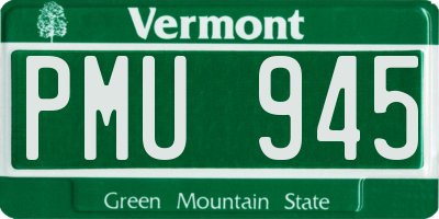 VT license plate PMU945