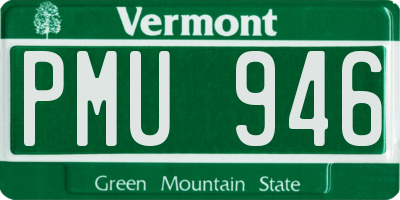 VT license plate PMU946