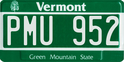 VT license plate PMU952