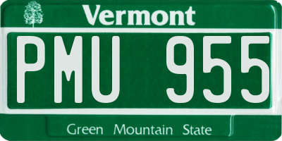 VT license plate PMU955