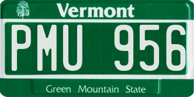 VT license plate PMU956