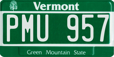 VT license plate PMU957