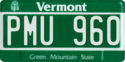 VT license plate PMU960