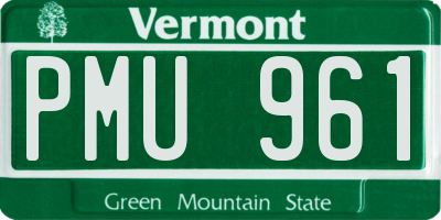 VT license plate PMU961